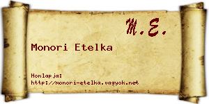 Monori Etelka névjegykártya